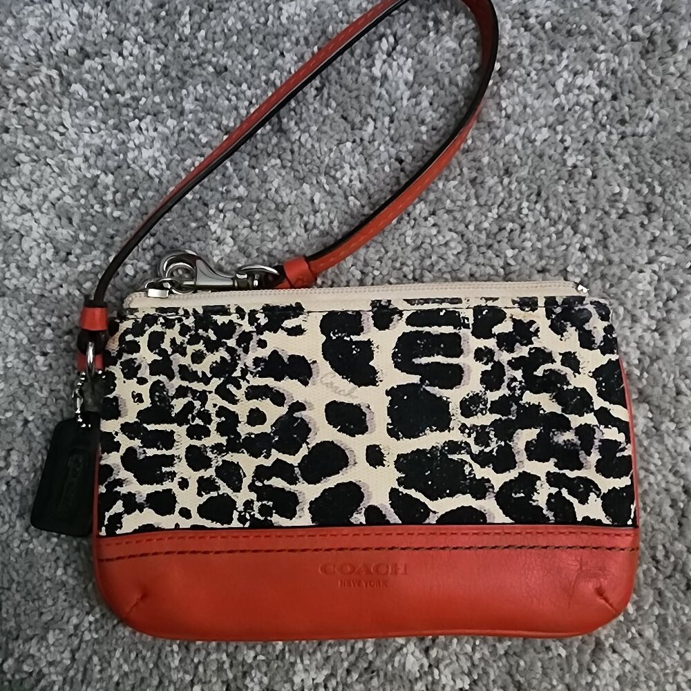 Animal print Coach wristlet